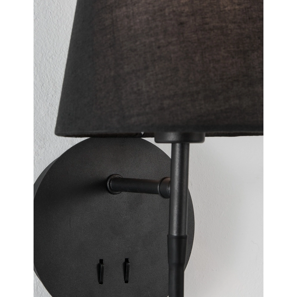 Bedlampje Nia zwart Lyora 5212017427120