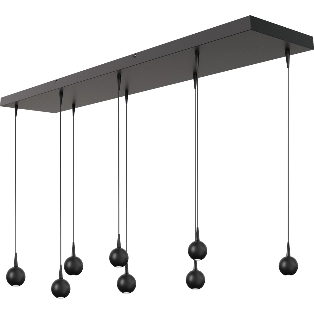 8-lichts hanglamp Talana 130 x 25cm zwart Ø 6cm DTW