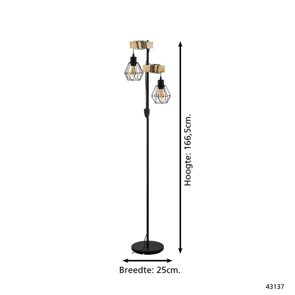 Houten vloerlamp Townshend 5 Eglo 9002759440817