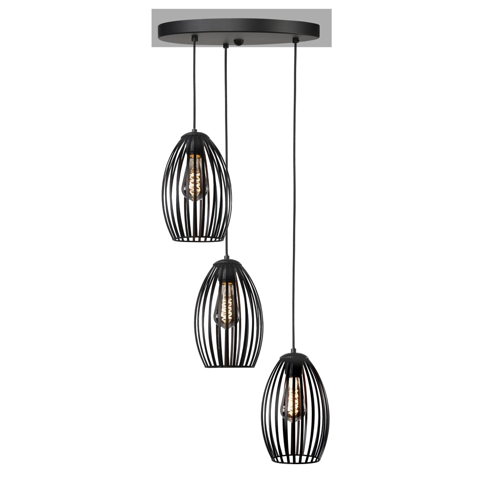 Hanglamp Gabbia zwart 3-lichts