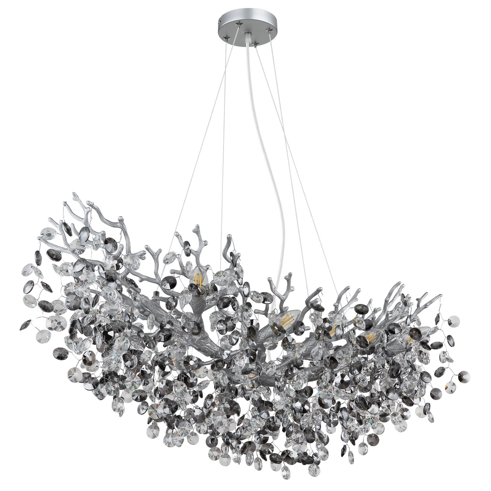 Hanglamp Queena zilvergrijs 100cm Globo 9007371531691