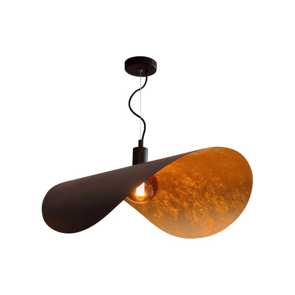 Hanglamp Saceda zwart met goud