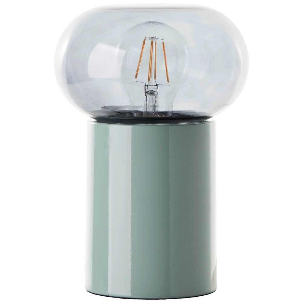 Groene tafellamp Knut met smoke glas Brilliant 4004353430152