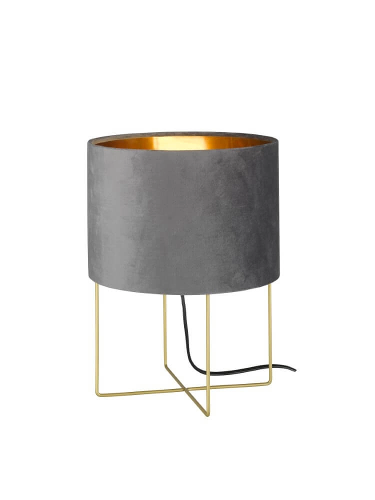 Schemerlamp Aura grijs velvet