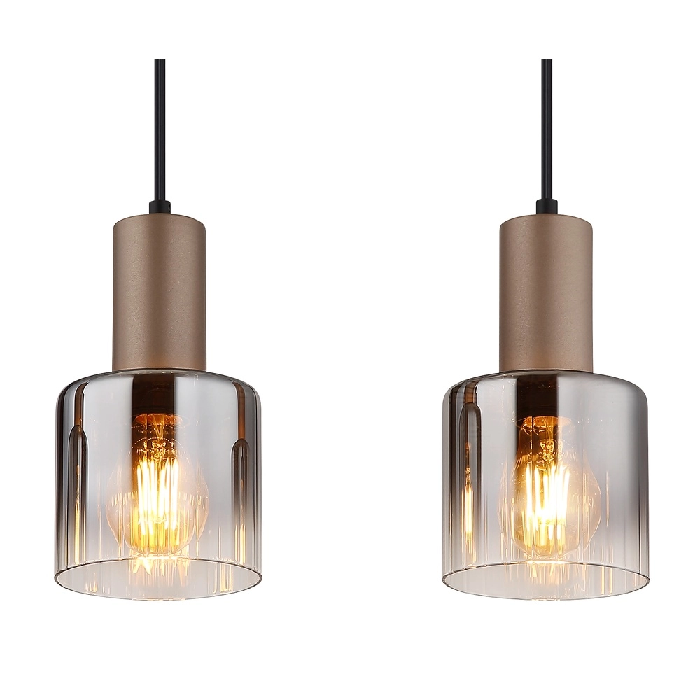 Hanglamp Walton 4-lichts koffie bruin Globo 9007371586189