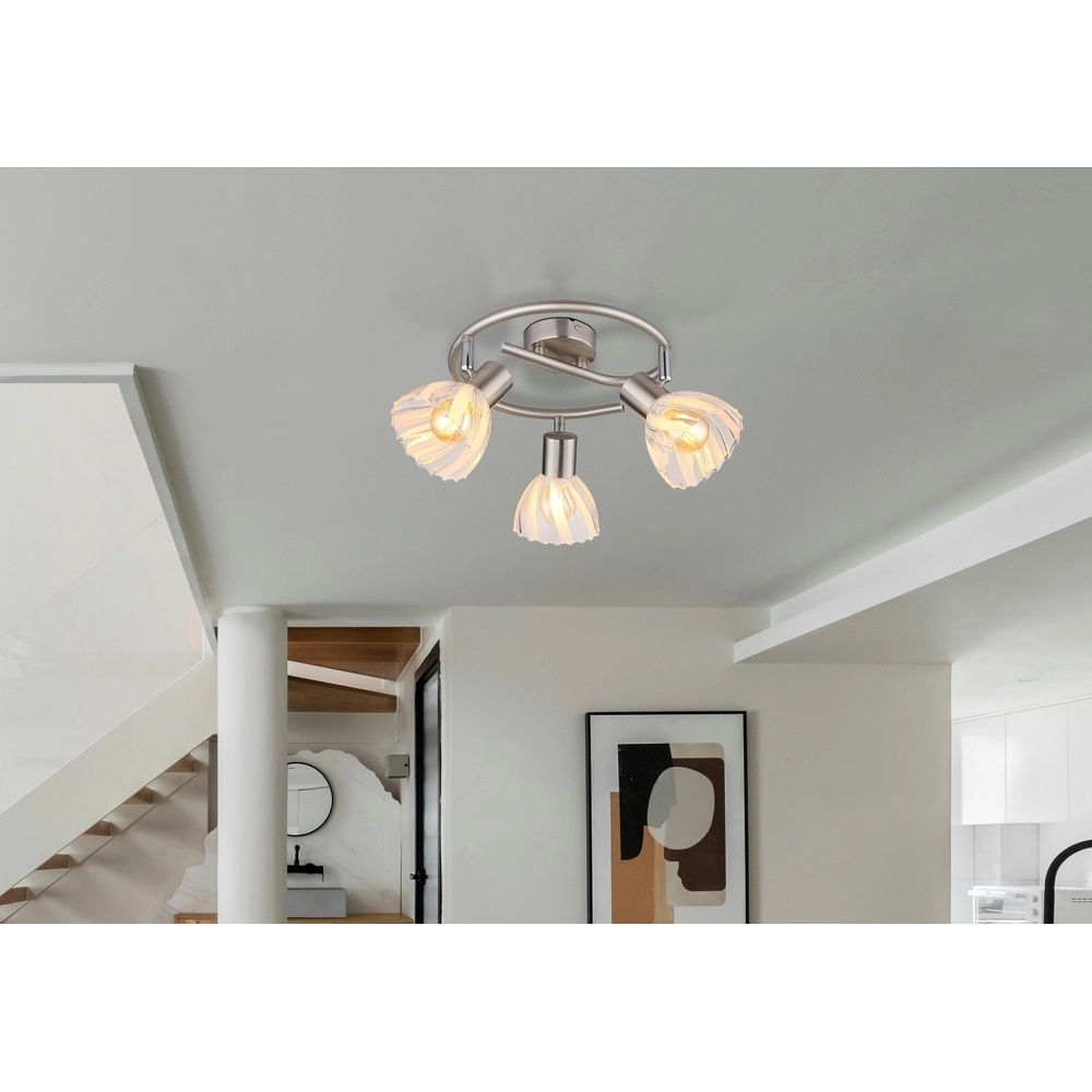 Plafondlamp 3-lichts Zachery nikkel Globo 9007371533480