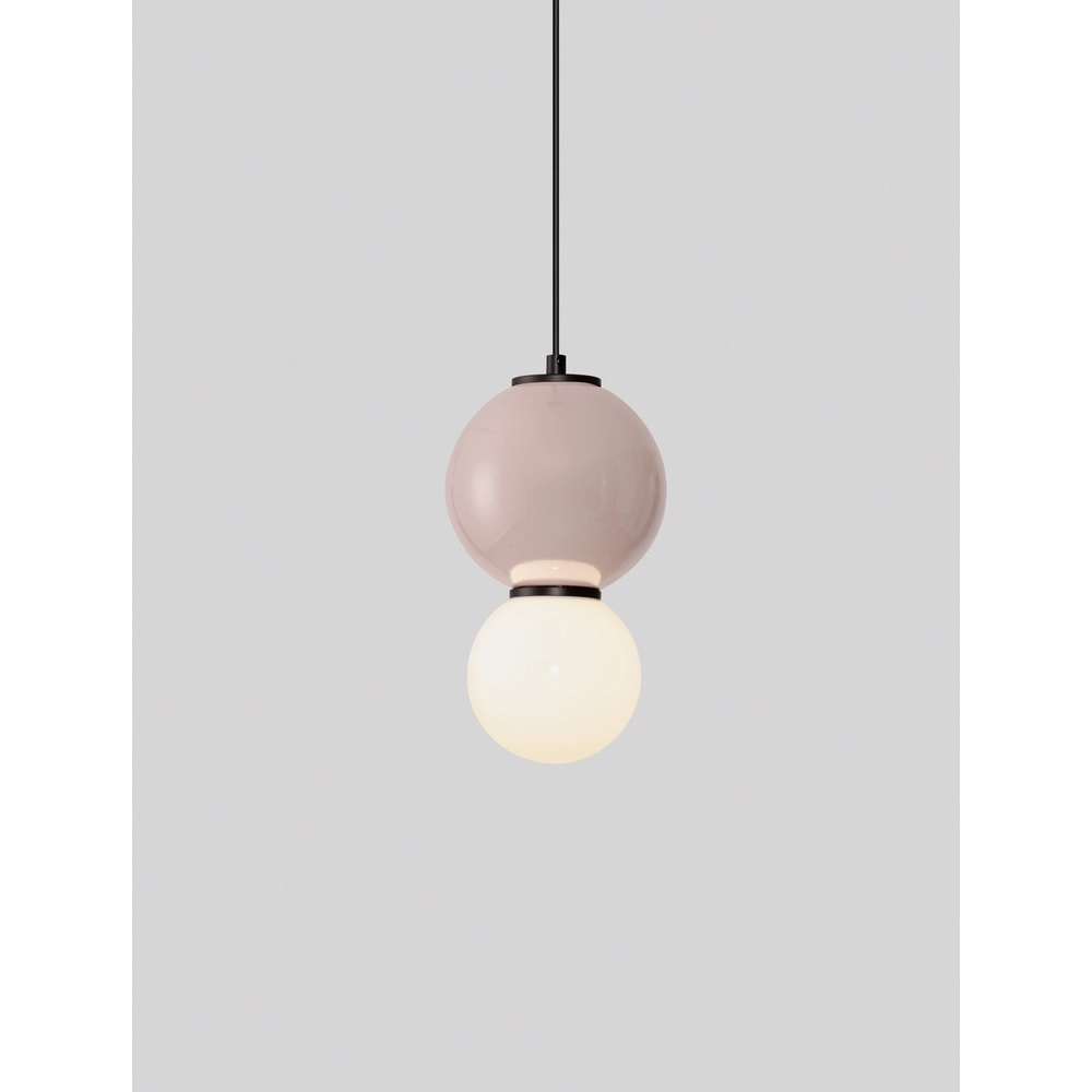Hanglamp Noesis Ø 15cm mokka bruin met wit Lyora 5212017483713