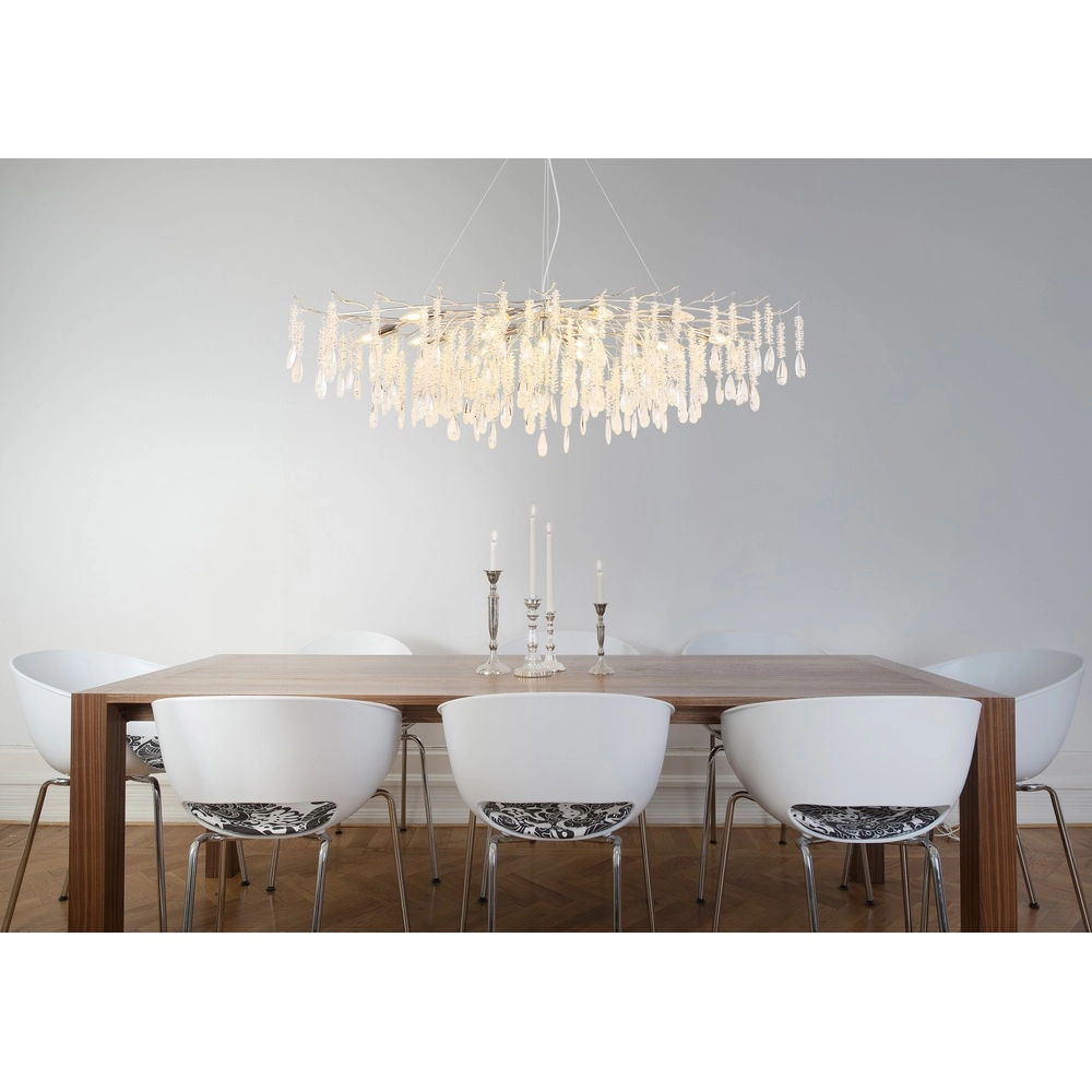 Hanglamp Kinga zilvergrijs 150cm Globo 9007371575992