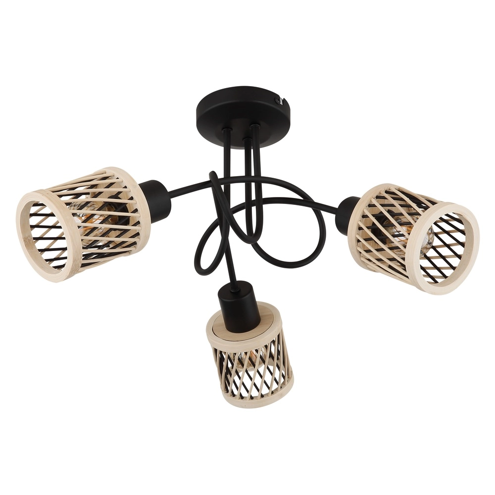 3-lichts plafondlamp Mali zwart Globo 9007371525720