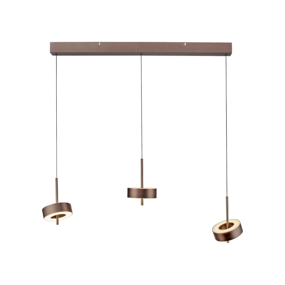 3-light pendant lamp Q-Rotate Brown Modern Paul Neuhaus 4012248383155