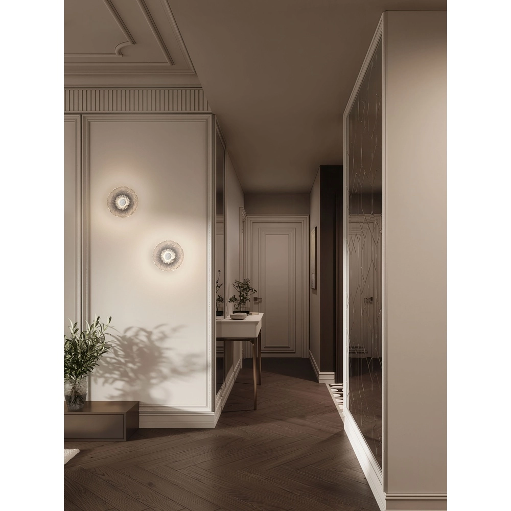 Wandlamp Delion chroom met glas