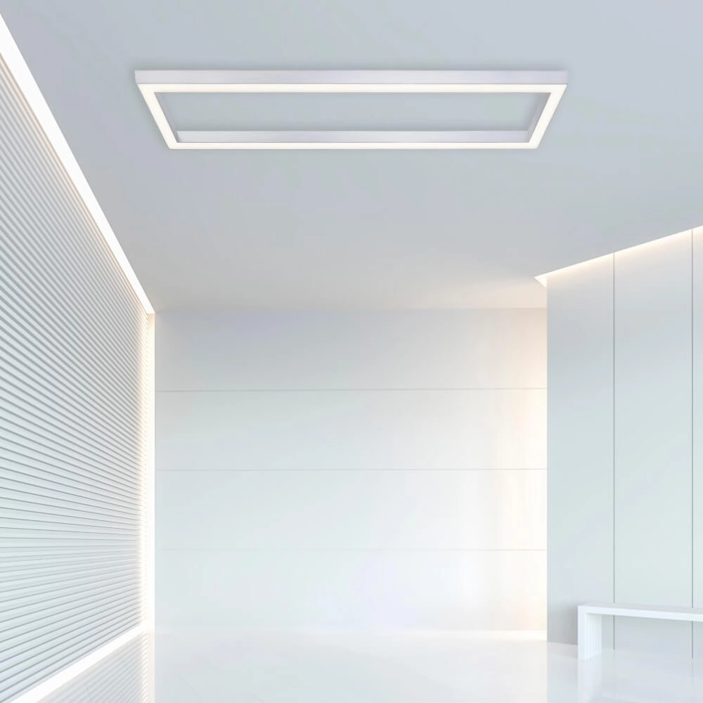 Rechthoekige plafondlamp Pure Lines Square aluminium Paul Neuhaus 4012248357934
