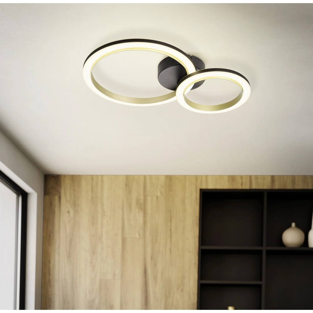 Slimme plafondlamp Calliera 42cm - zwart met goud - rond Eglo 9008606332922
