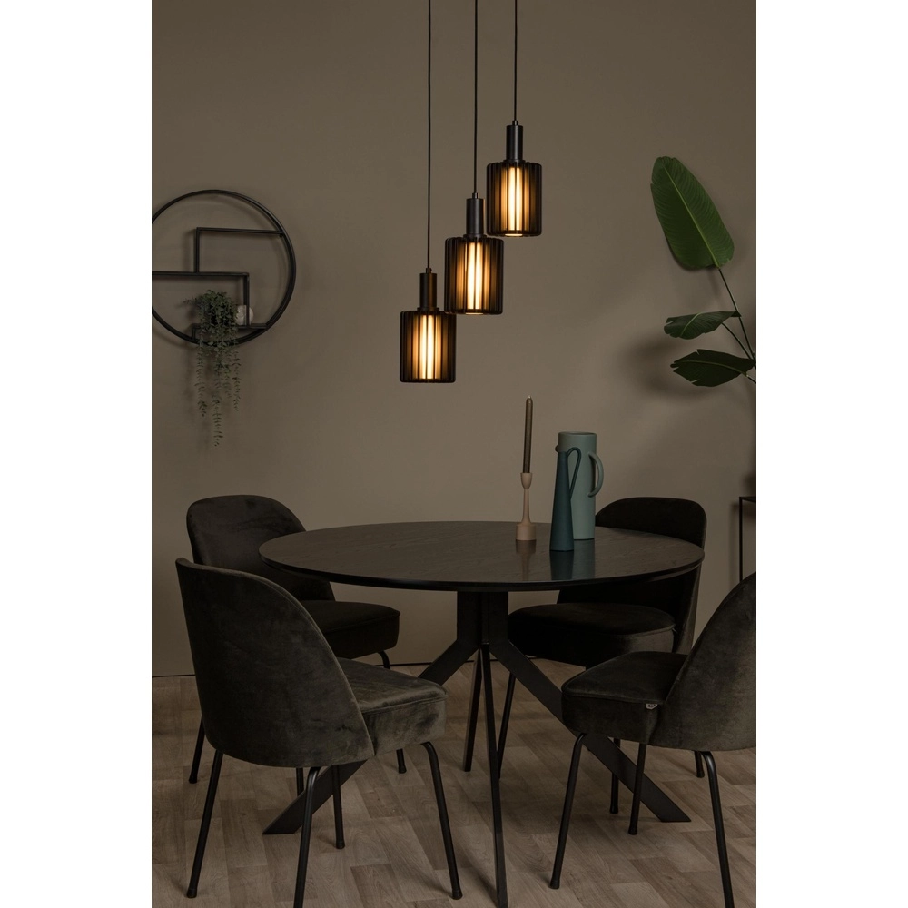 3-lichts hanglamp Lambres zwart Lucide 5411212452900