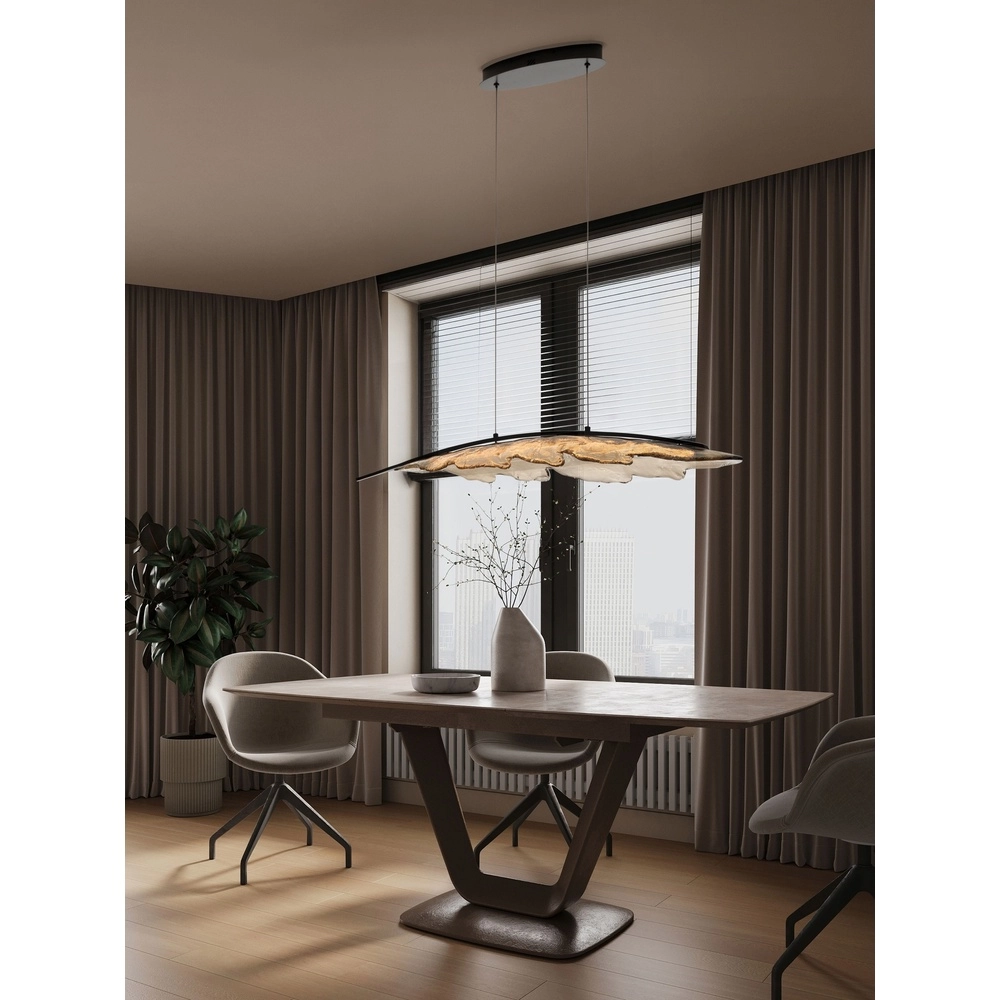 Design hanglamp Amado antraciet met mokka 104cm