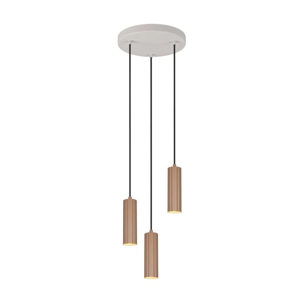 Hanglamp Soka 3-lichts mokka bruin