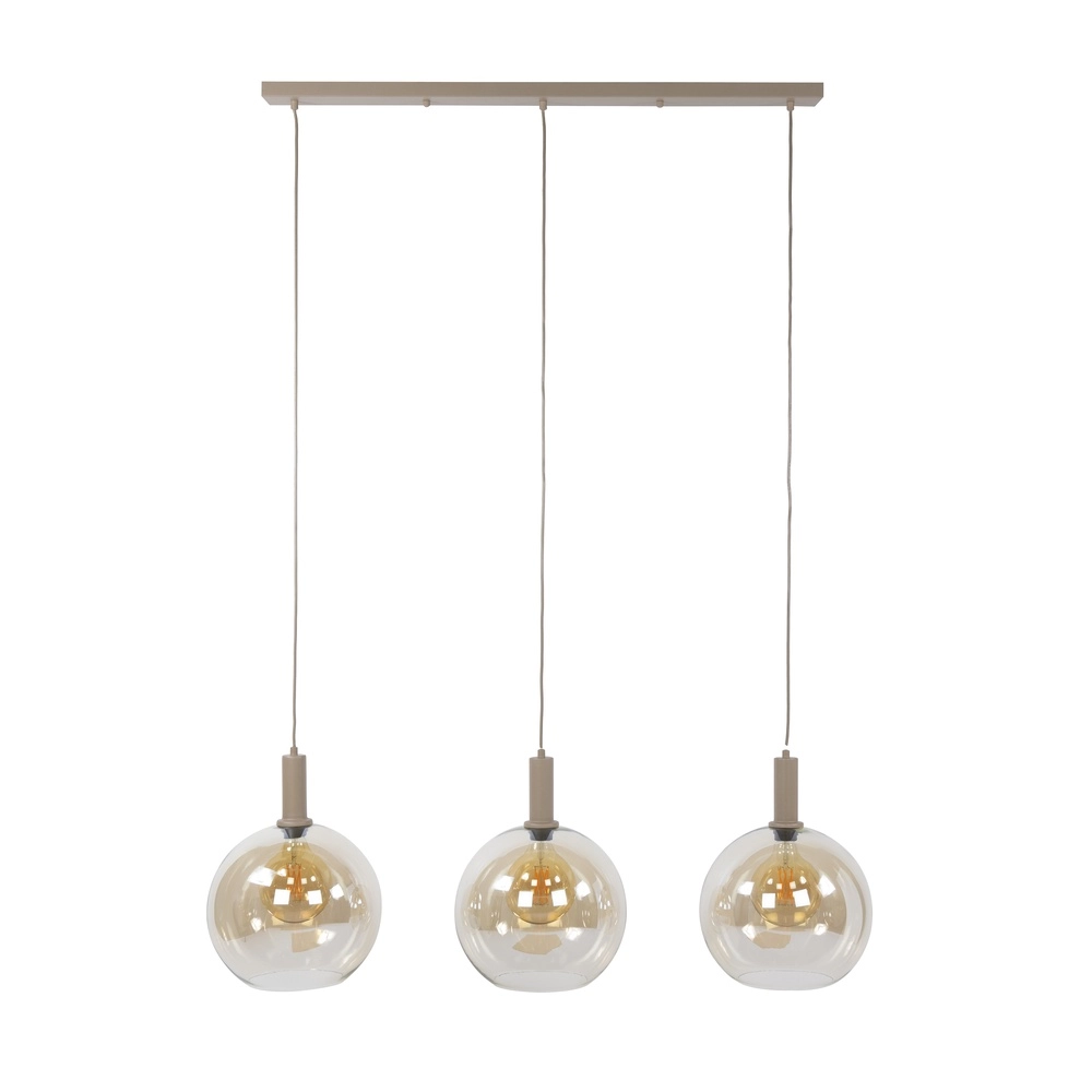 Design hanglamp Sfera 3-lichts zand bruin Lyora 8716803515147