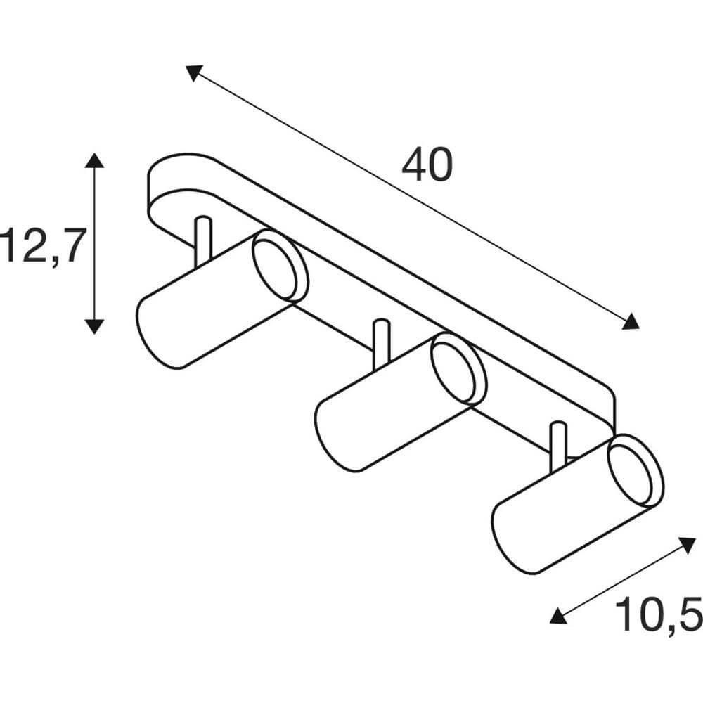 Opbouwspot Noblo zwart 3-lichts 2700K SLV 4024163300308