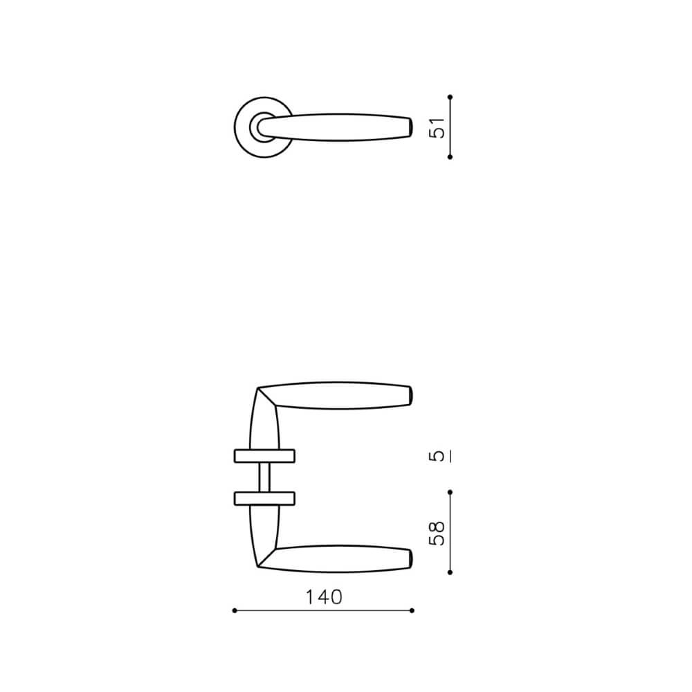 Design deurklink Aurelia antraciet Olivari 8714186477670