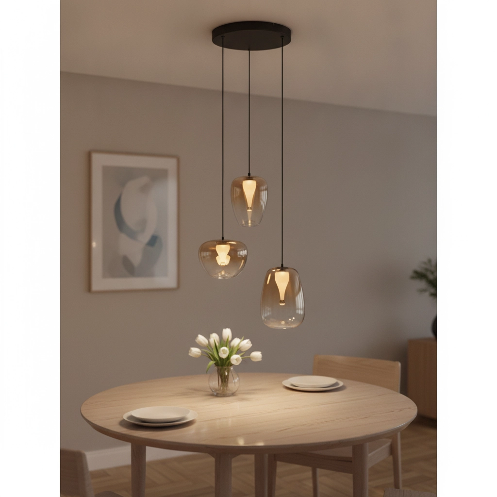 Design hanglamp Oblo 3-lichts amber glas