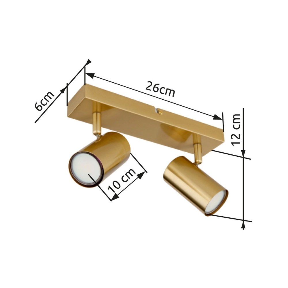 Plafondlamp 2-lichts Robby goud Globo 9007371455072