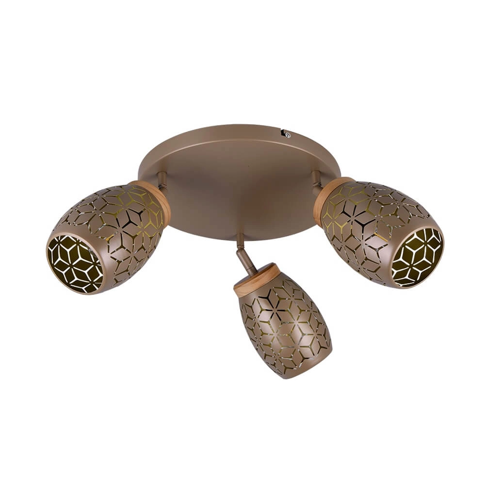 3-lichts opbouwspot Bidar bruin Trio 4017807633429