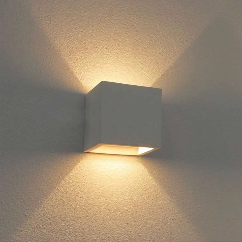 Overschilderbare wandspot Plaster Square Up - Down wit Artdelight 8719831733286