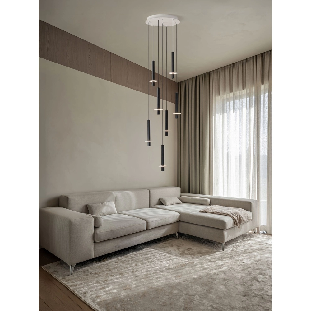 Design hanglamp Noemi zwart met wit Ø 47cm