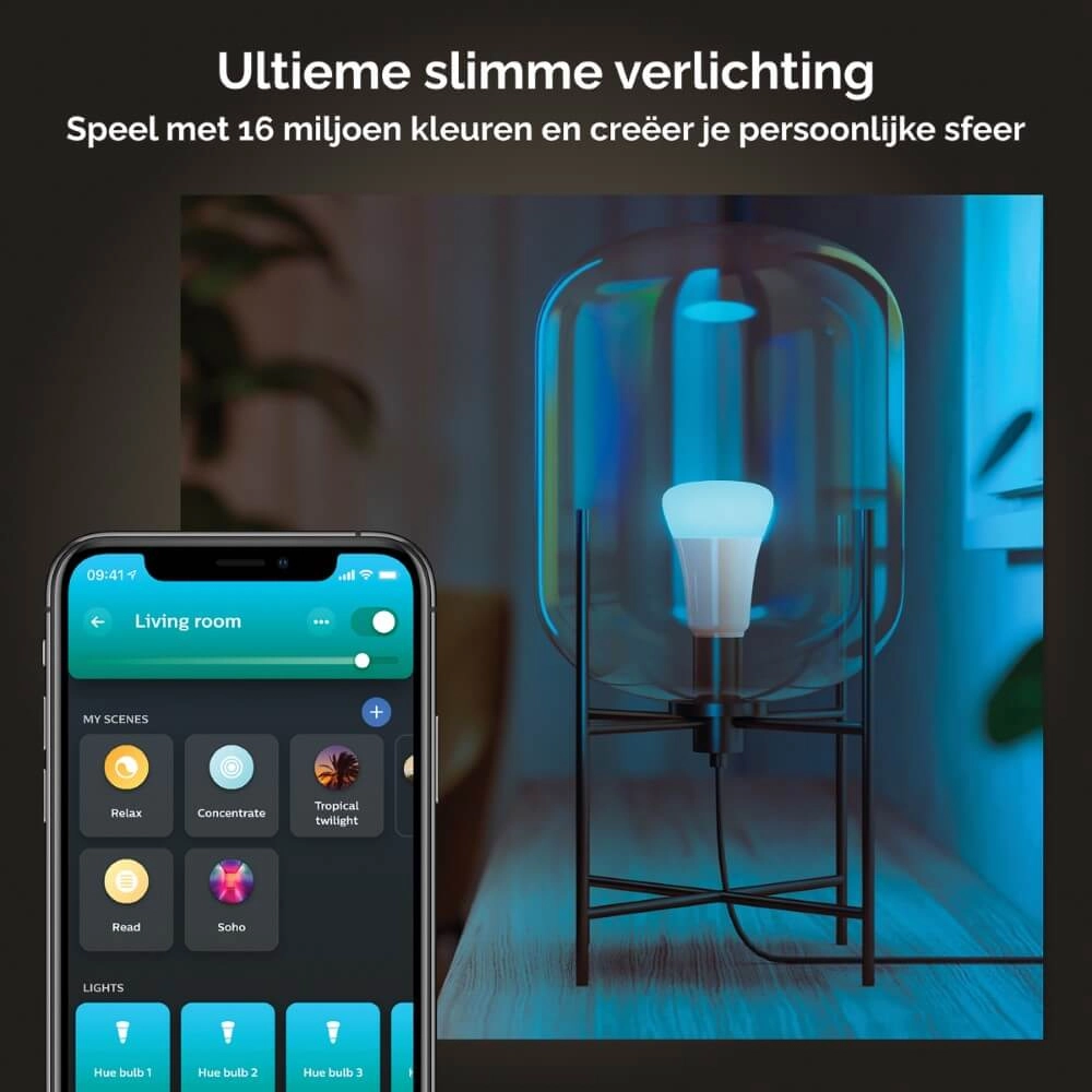 Hue Starterpack - E27 - 11W - White and Color set van 3 Philips 8719514291355