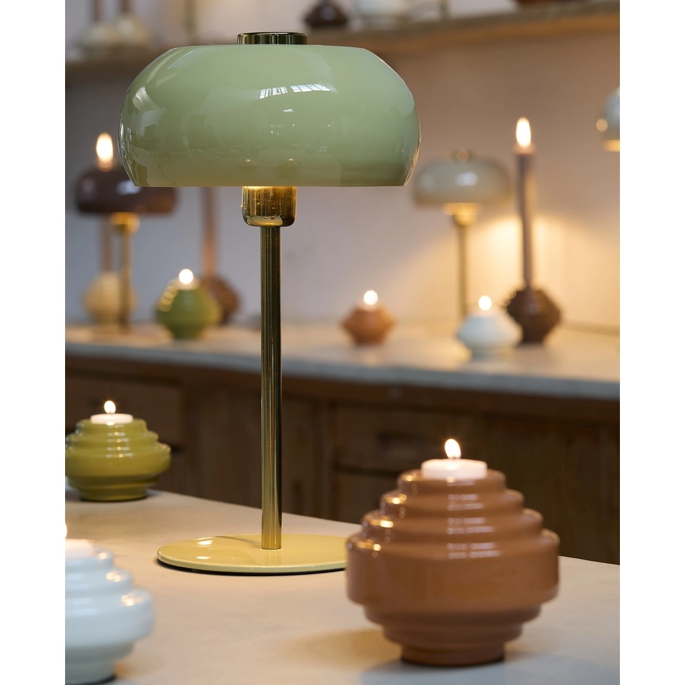 Tafellamp Surin Ø 23cm - glans licht groen met goud Light & Living 8717807743468