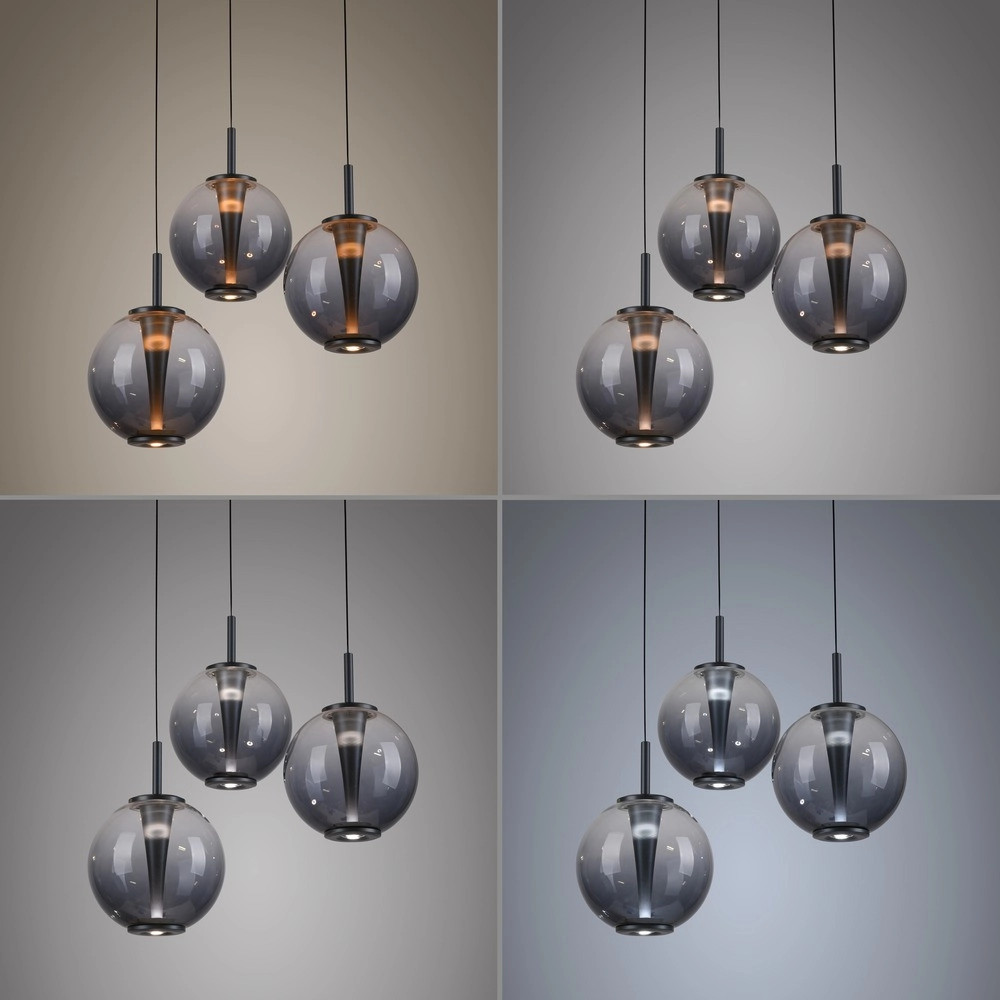 Vide hanglamp Pure E-Infinty mystic grey met smoke glas Paul Neuhaus 4012248398173