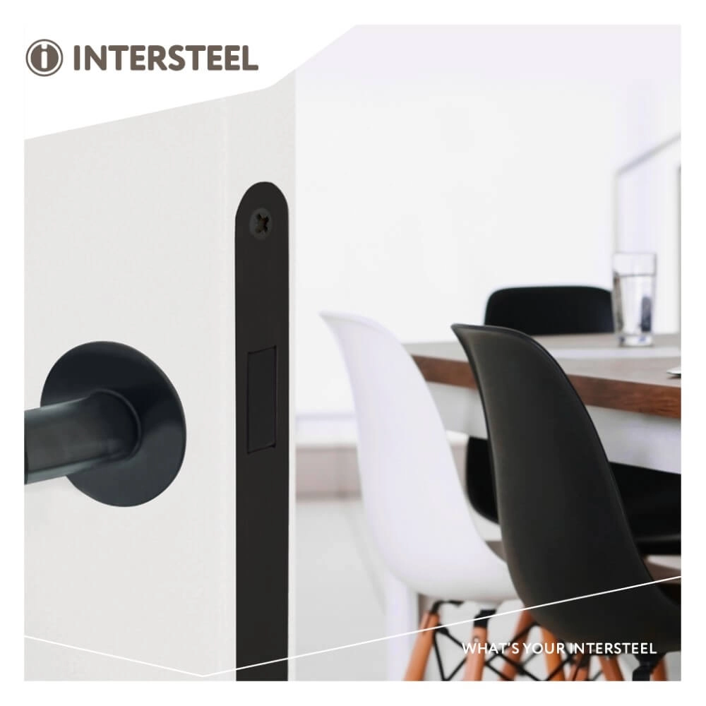 Slotkast loopslot Domus magneet zwart afgerond Intersteel 8714186463239