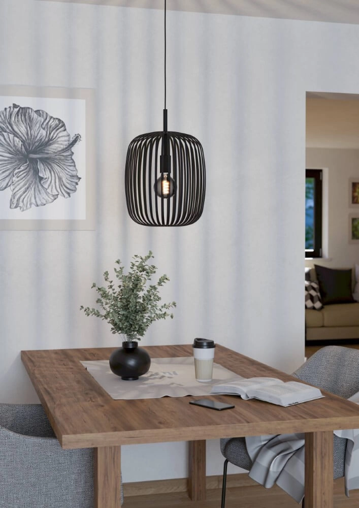 Zwarte hanglamp Romazzina Ø 32,5cm Eglo 9008606244287
