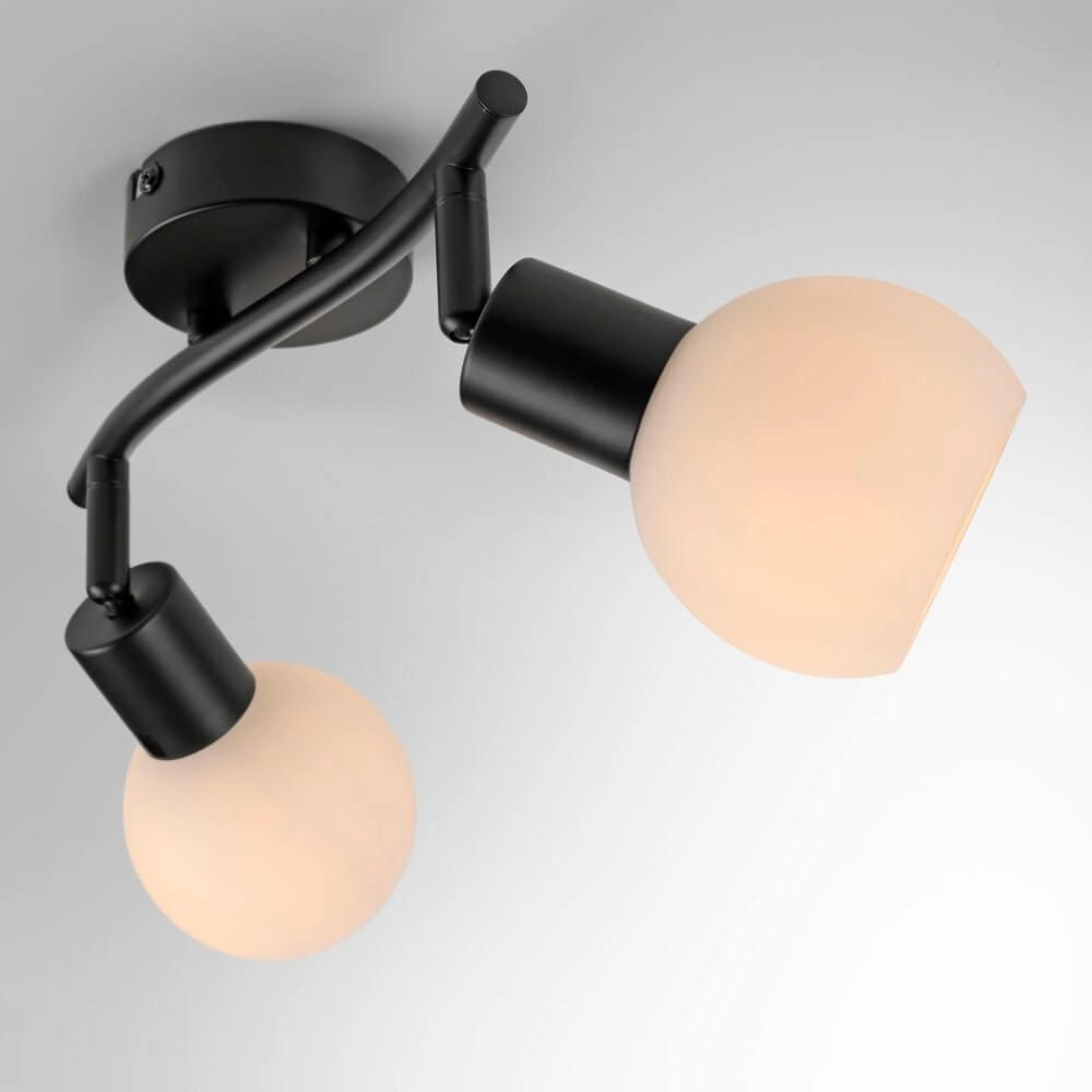 Zwarte plafondlamp Loki 2-lichts Just Light 4043689000769
