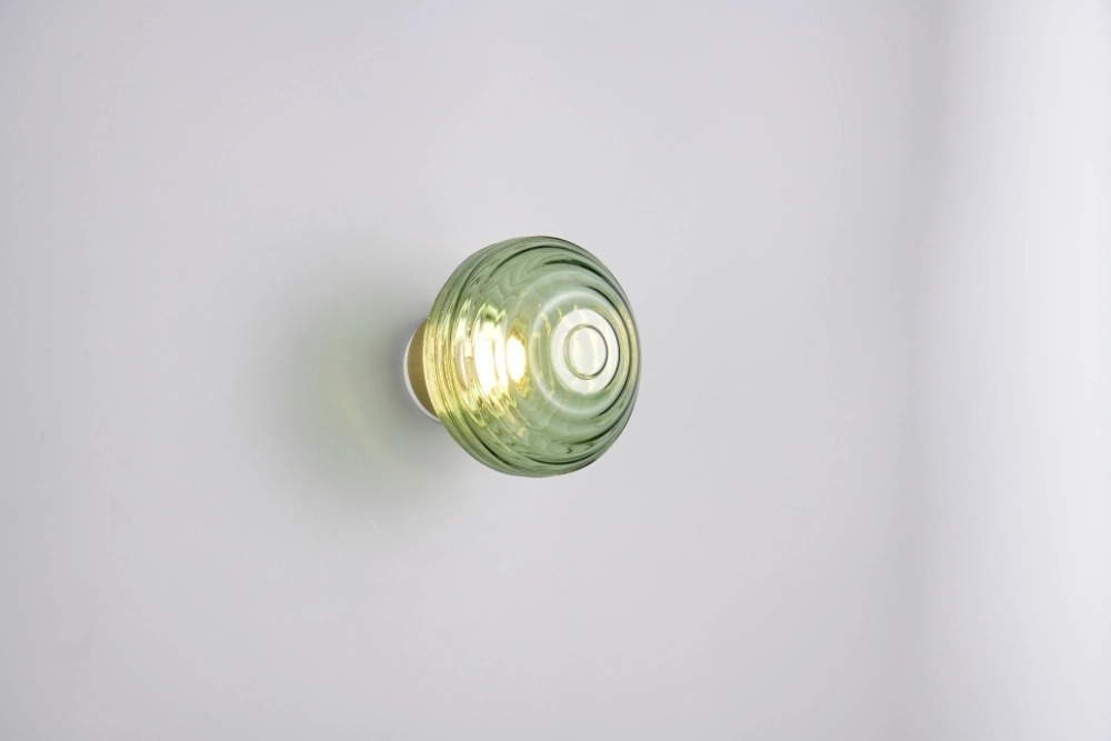 Wandlamp Earl groen glas oplaadbaar