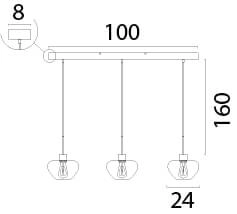 3-lichts hanglamp Genua bruin met goud glas Ø 24cm Masterlight 8718121356921