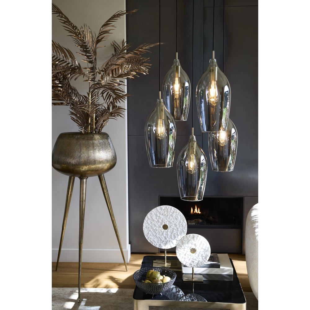 Eettafel hanglamp Lukaro 5-lichts - smoke glas Light & Living 8717807703288