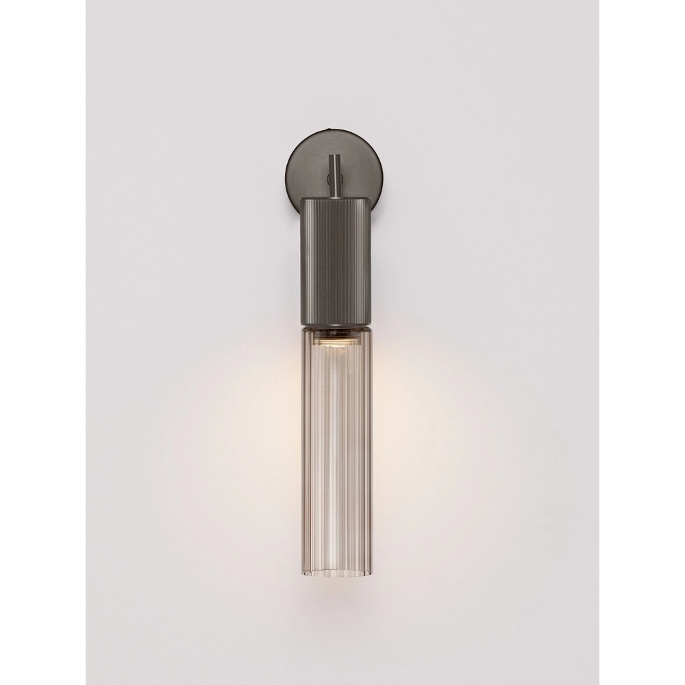 Design wandlamp Brielle antraciet met mokka glas Lyora 5212017495440