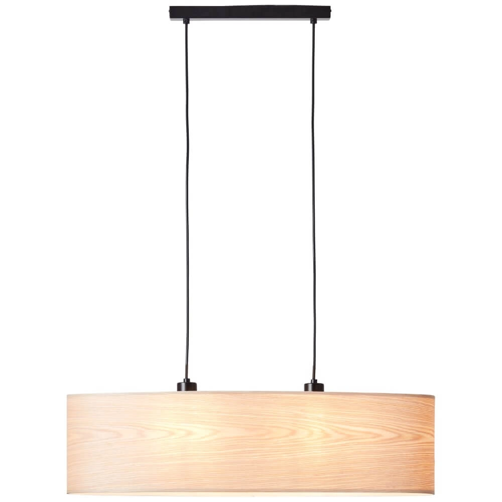 Hanglamp Oval Romm zwart met houtbruin