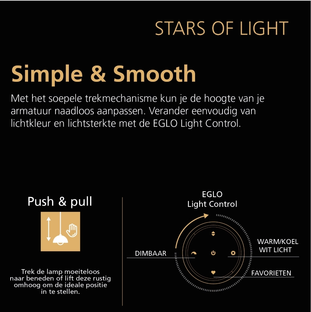 Strakke hanglamp Ciggiano zwart Stars of Light 9008606357857