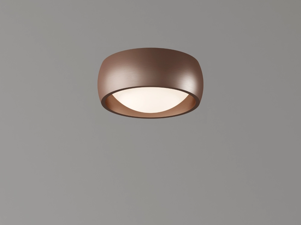 Strakke plafondlamp Montana Ø15cm - Brons geborsteld