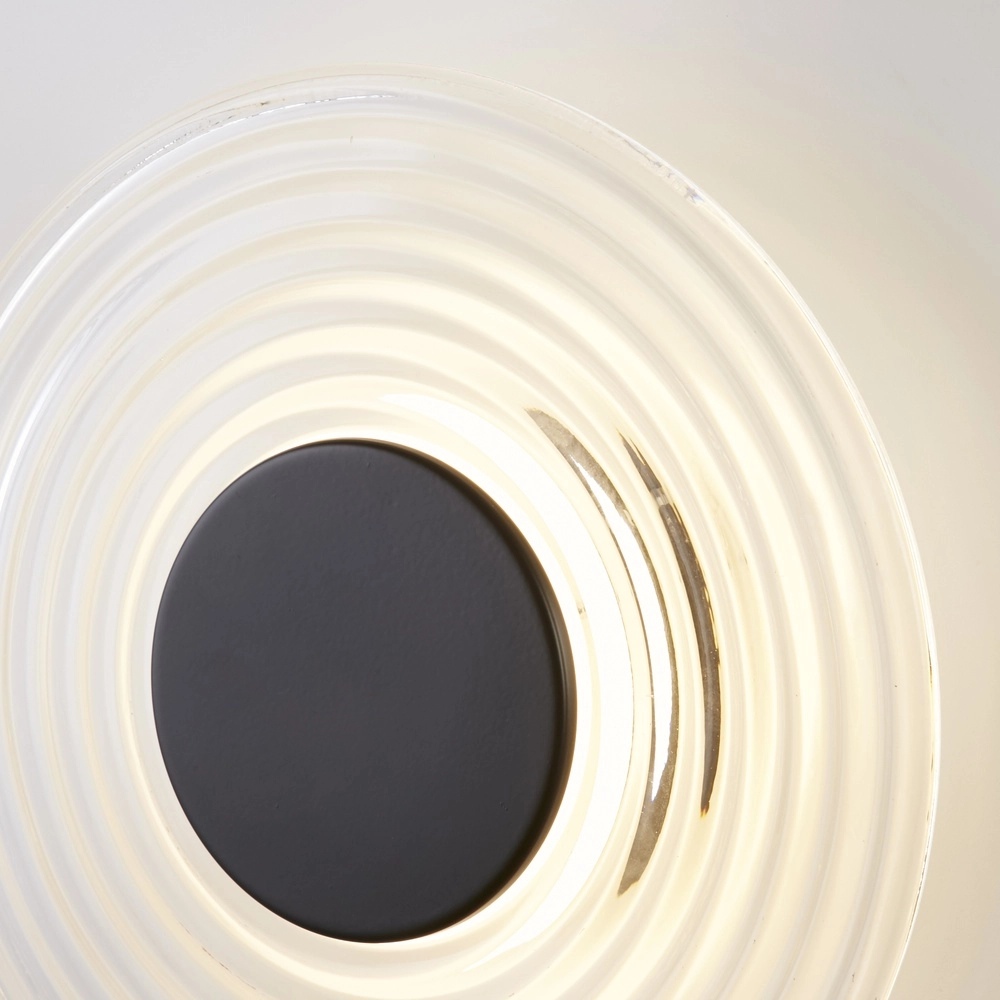 Wandlamp Cleo zwart en helder glas Searchlight 5053423298252