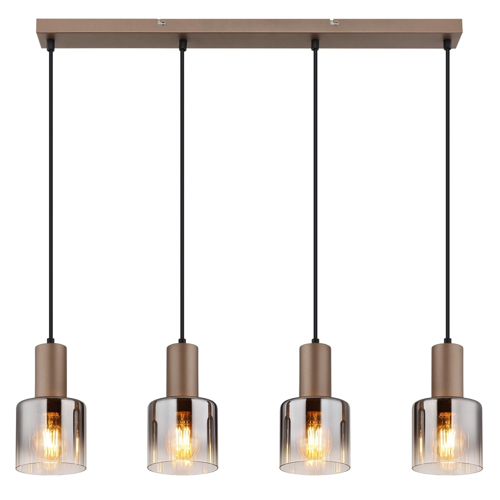 Hanglamp Walton 4-lichts koffie bruin Globo 9007371586189