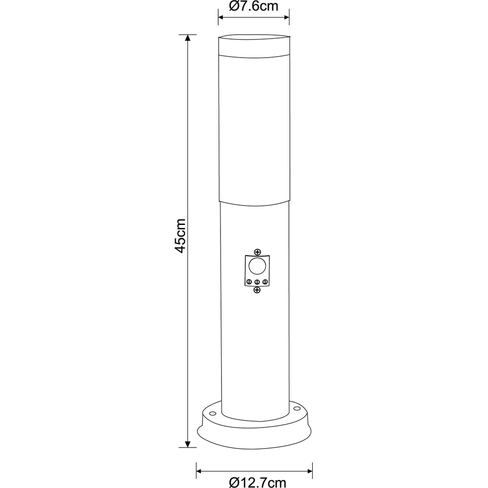 Tuinlamp Boston Led RVS met wit en sensor Globo 9007371311972