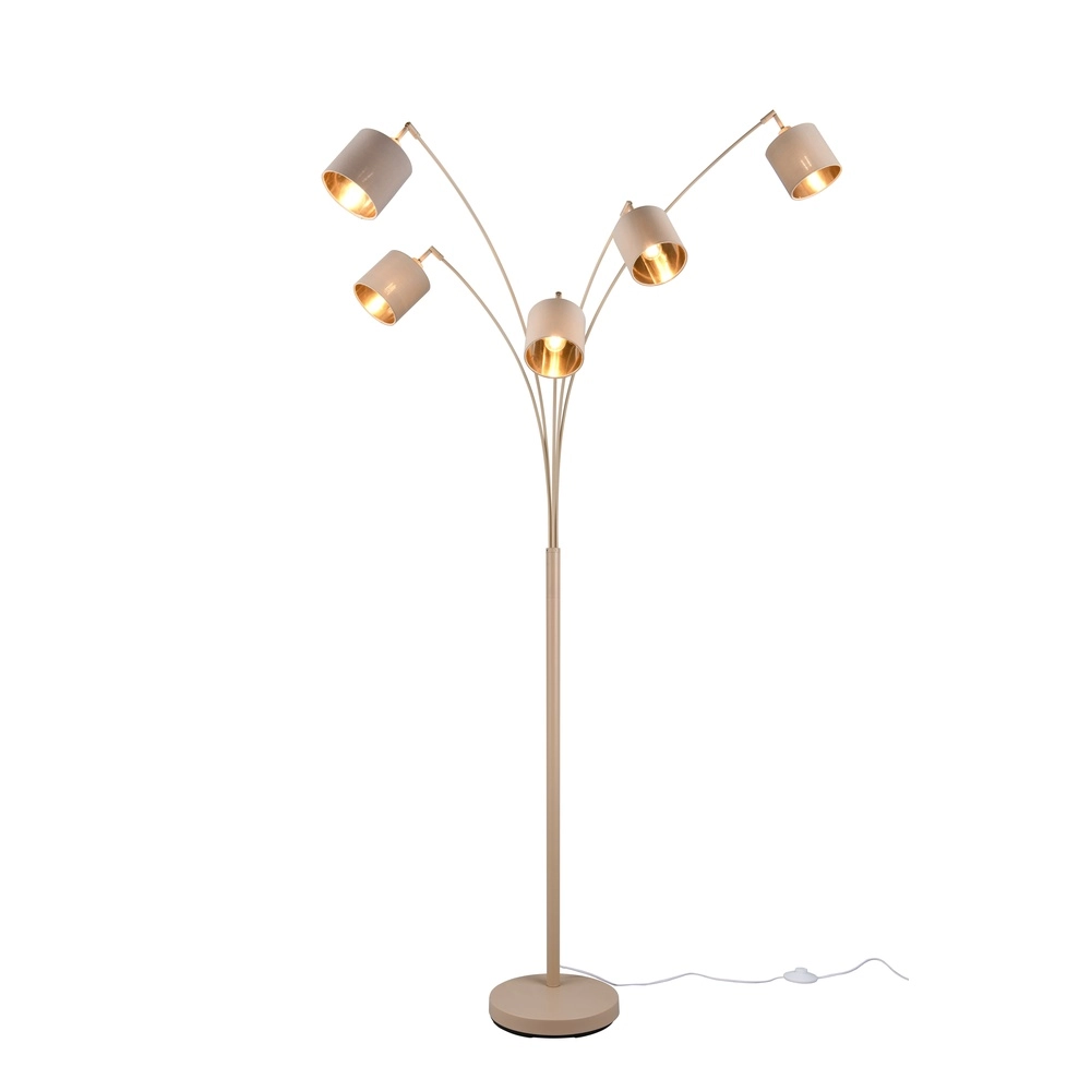 Vloerlamp Tommy 5-lichts zand bruin Trio 4017807714210