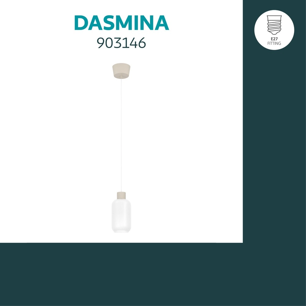 Design hanglamp Dasmina zand bruin met wit Ø 13cm Eglo 9008606406296