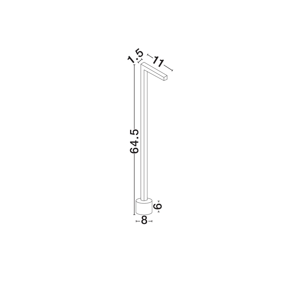 Strakke tuinlamp Pipe roestbruin 64,5cm Lyora 5212017465559