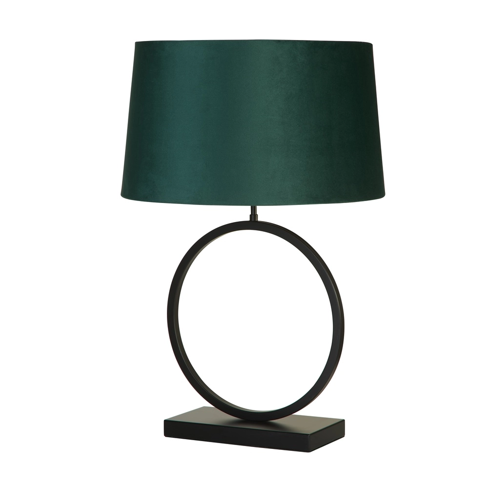 Tafellamp Elegant zwart met emerald kap
