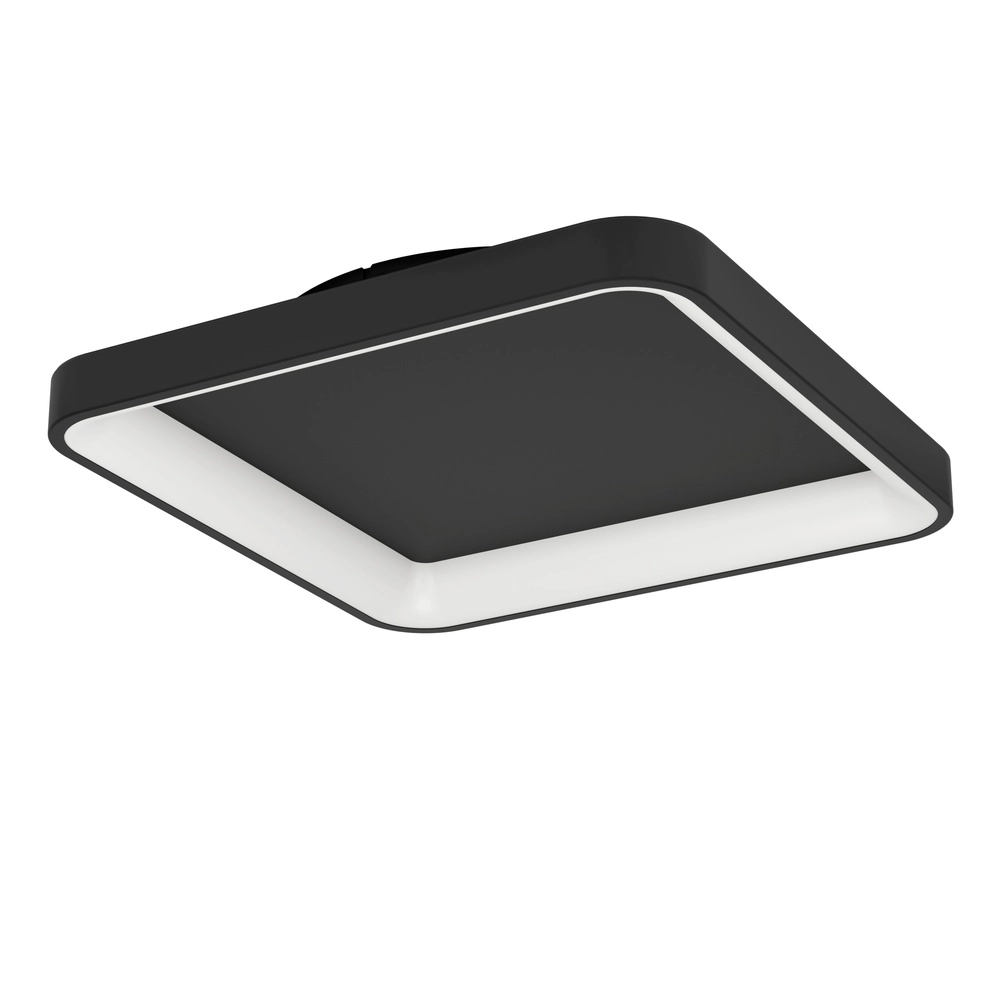 Strakke led plafonnière Loretello 35x35cm - zwart