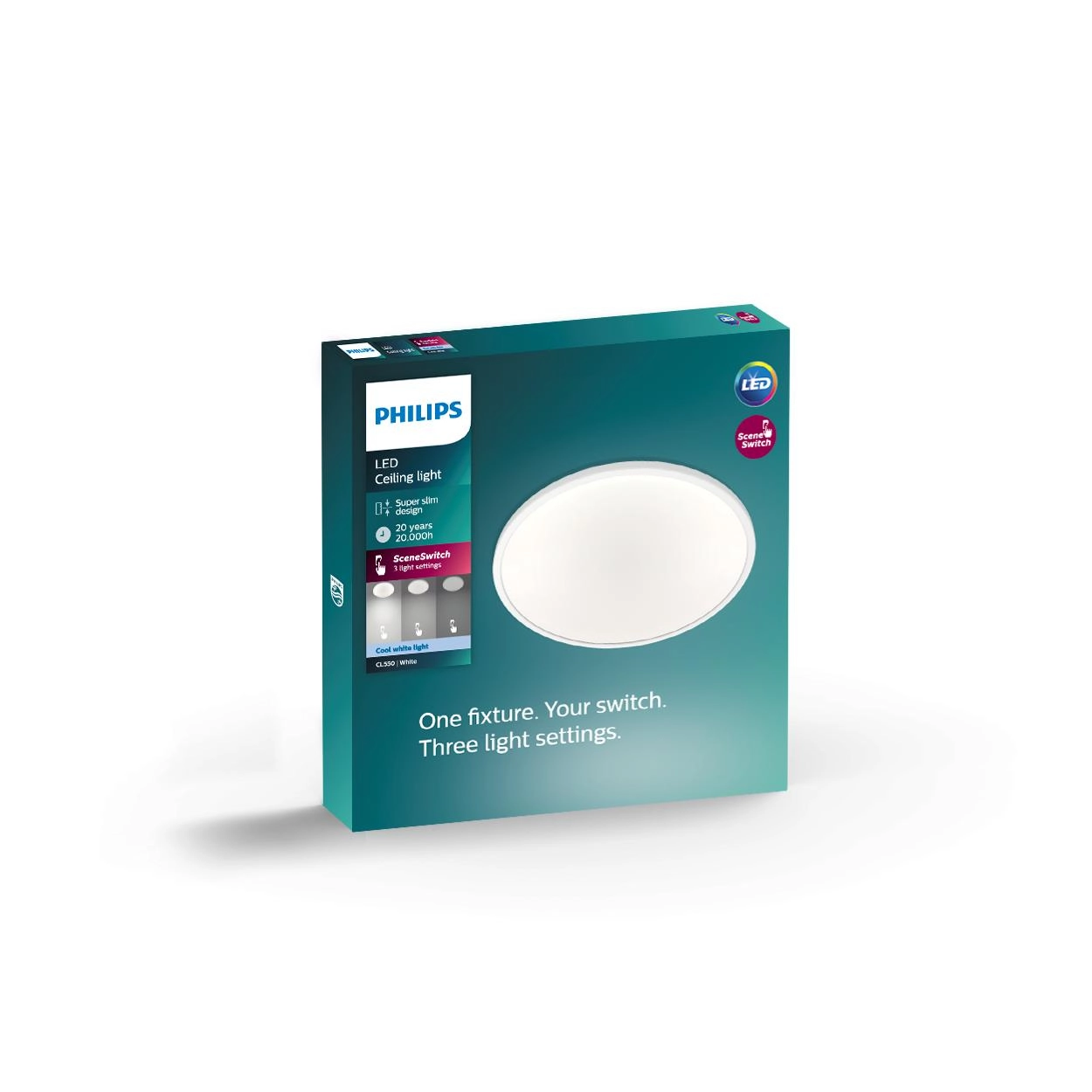 Plafondlamp Super Slim 4000K wit Philips 8718699680992